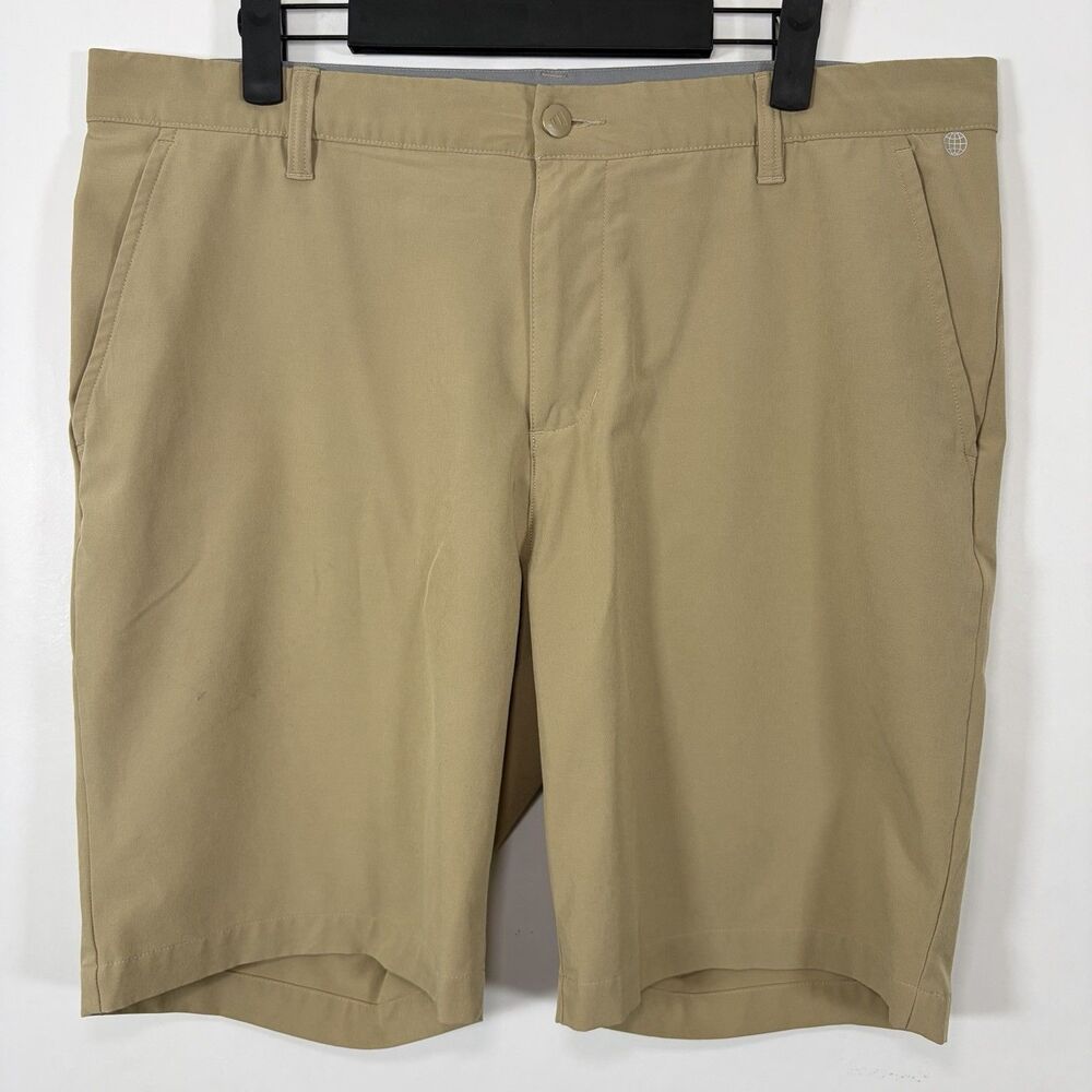 Adidas Golf Shorts Mens 34 (35 Actual) Beige 9” Inseam Performance Modern Logo